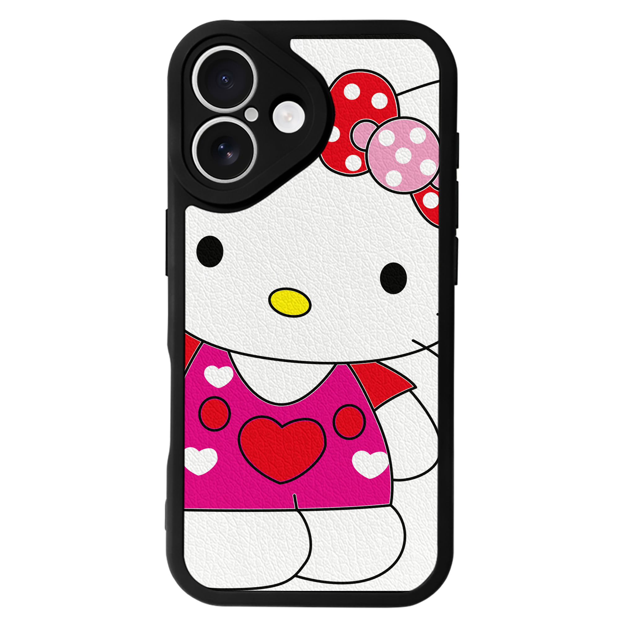 （画像用） Hello Kitty ハローキティ 【iPhone 16シリーズ対応】シリコンスマホケース（レザー調） 材質：シリコン